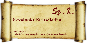 Szvoboda Krisztofer névjegykártya