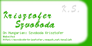 krisztofer szvoboda business card